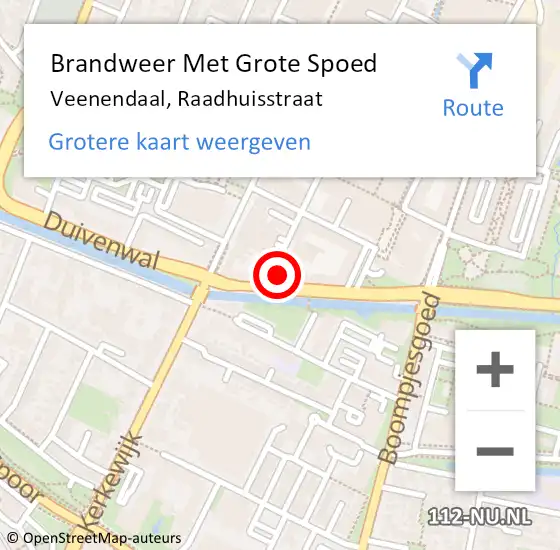 Locatie op kaart van de 112 melding: Brandweer Met Grote Spoed Naar Veenendaal, Raadhuisstraat op 5 september 2022 09:35