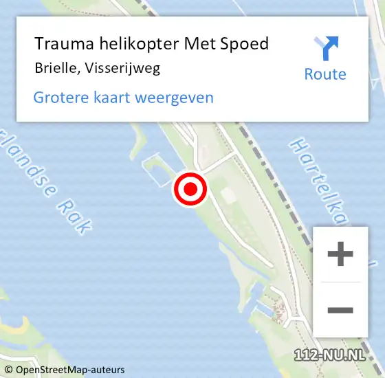 Locatie op kaart van de 112 melding: Trauma helikopter Met Spoed Naar Brielle, Visserijweg op 5 september 2022 10:52