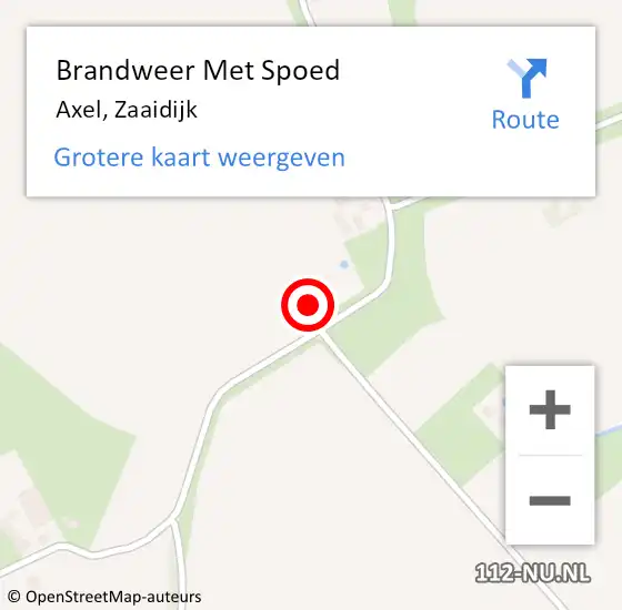 Locatie op kaart van de 112 melding: Brandweer Met Spoed Naar Axel, Zaaidijk op 5 september 2022 11:57