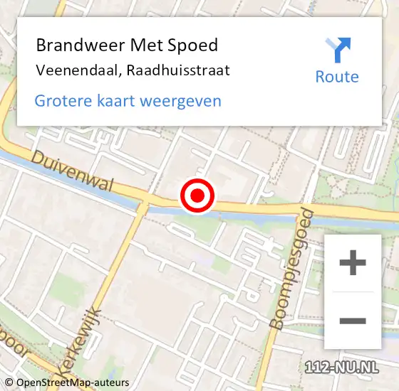 Locatie op kaart van de 112 melding: Brandweer Met Spoed Naar Veenendaal, Raadhuisstraat op 5 september 2022 11:58