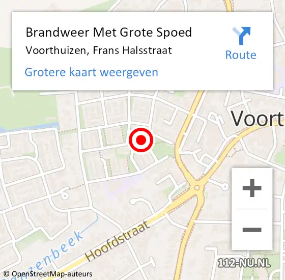 Locatie op kaart van de 112 melding: Brandweer Met Grote Spoed Naar Voorthuizen, Frans Halsstraat op 5 september 2022 12:07