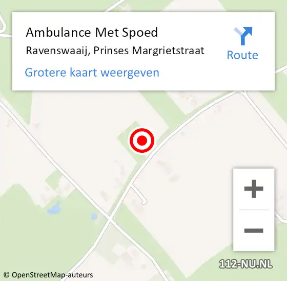 Locatie op kaart van de 112 melding: Ambulance Met Spoed Naar Ravenswaaij, Prinses Margrietstraat op 5 september 2022 12:52