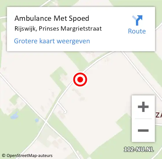 Locatie op kaart van de 112 melding: Ambulance Met Spoed Naar Rijswijk, Prinses Margrietstraat op 5 september 2022 13:06