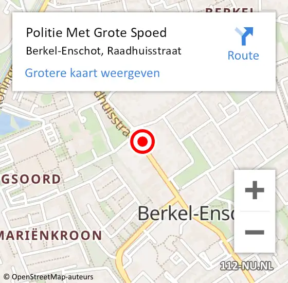 Locatie op kaart van de 112 melding: Politie Met Grote Spoed Naar Berkel-Enschot, Raadhuisstraat op 5 september 2022 13:12