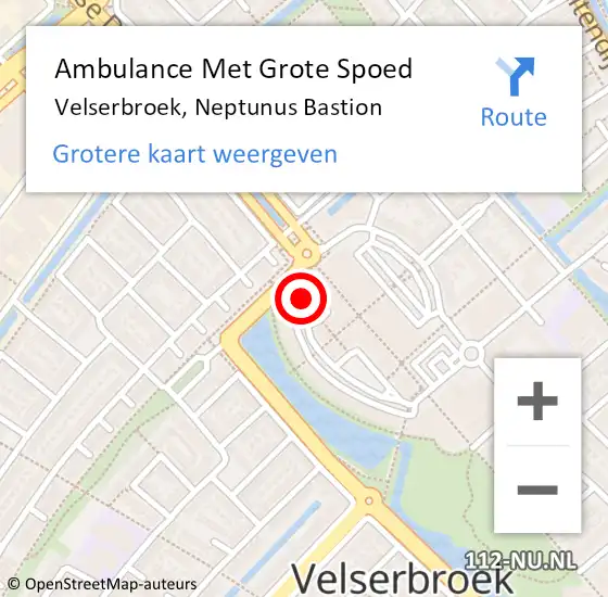 Locatie op kaart van de 112 melding: Ambulance Met Grote Spoed Naar Velserbroek, Neptunus Bastion op 5 september 2022 13:13