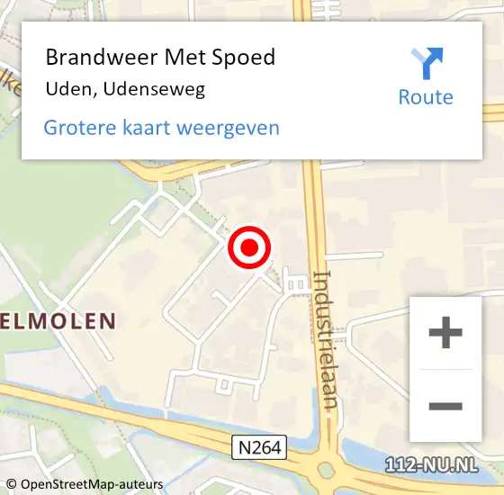 Locatie op kaart van de 112 melding: Brandweer Met Spoed Naar Uden, Udenseweg op 5 september 2022 13:47