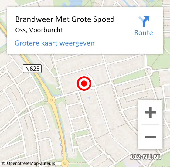 Locatie op kaart van de 112 melding: Brandweer Met Grote Spoed Naar Oss, Voorburcht op 5 september 2022 14:34