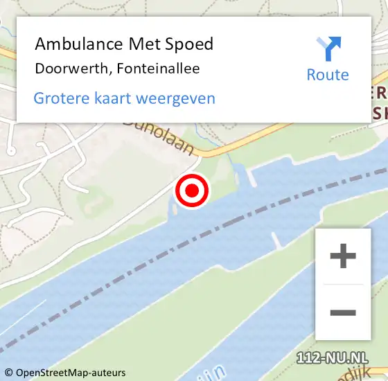 Locatie op kaart van de 112 melding: Ambulance Met Spoed Naar Doorwerth, Fonteinallee op 5 september 2022 14:48