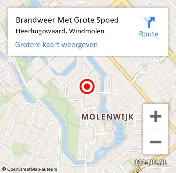 Locatie op kaart van de 112 melding: Brandweer Met Grote Spoed Naar Heerhugowaard, Windmolen op 5 september 2022 14:57