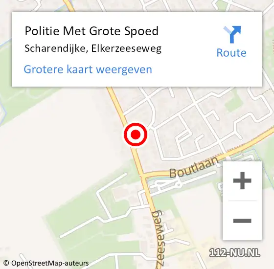 Locatie op kaart van de 112 melding: Politie Met Grote Spoed Naar Scharendijke, Elkerzeeseweg op 5 september 2022 15:19