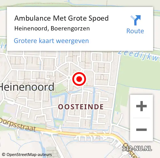 Locatie op kaart van de 112 melding: Ambulance Met Grote Spoed Naar Heinenoord, Boerengorzen op 5 september 2022 15:53