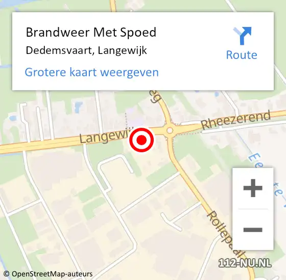 Locatie op kaart van de 112 melding: Brandweer Met Spoed Naar Dedemsvaart, Langewijk op 5 september 2022 16:32