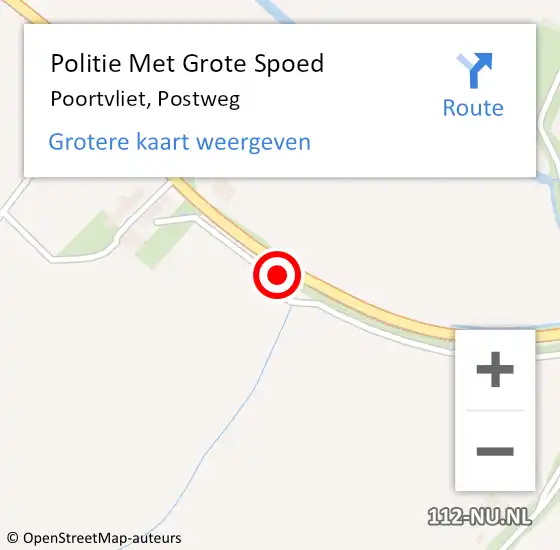 Locatie op kaart van de 112 melding: Politie Met Grote Spoed Naar Poortvliet, Postweg op 5 september 2022 16:57