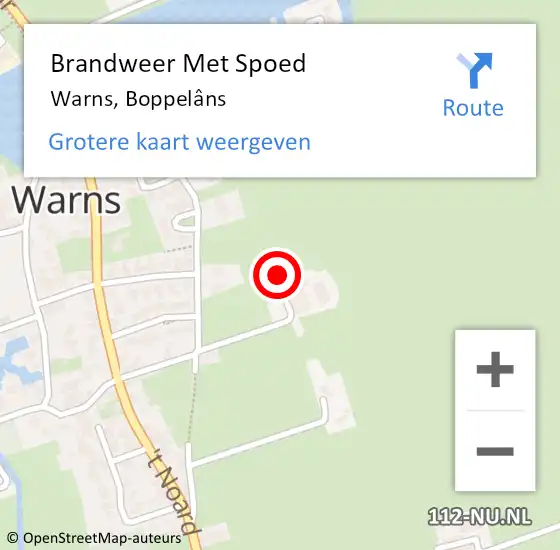 Locatie op kaart van de 112 melding: Brandweer Met Spoed Naar Warns, Boppelâns op 5 september 2022 17:33