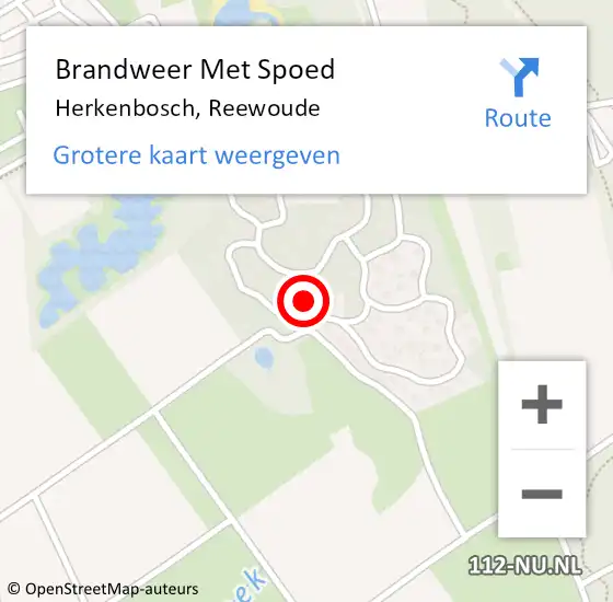 Locatie op kaart van de 112 melding: Brandweer Met Spoed Naar Herkenbosch, Reewoude op 5 september 2022 18:08