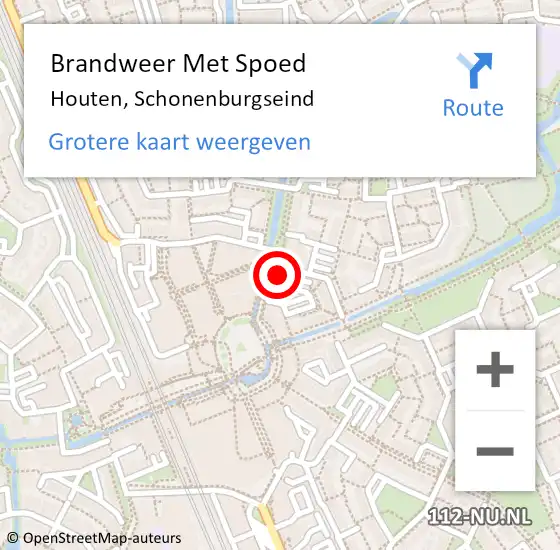 Locatie op kaart van de 112 melding: Brandweer Met Spoed Naar Houten, Schonenburgseind op 5 september 2022 18:54