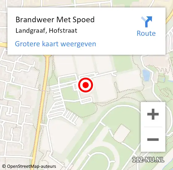 Locatie op kaart van de 112 melding: Brandweer Met Spoed Naar Landgraaf, Hofstraat op 5 september 2022 18:56