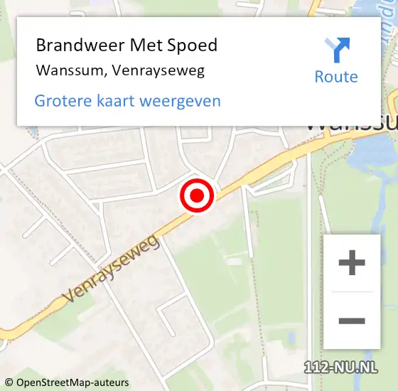 Locatie op kaart van de 112 melding: Brandweer Met Spoed Naar Wanssum, Venrayseweg op 5 september 2022 19:59