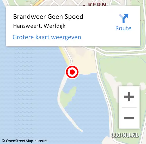 Locatie op kaart van de 112 melding: Brandweer Geen Spoed Naar Hansweert, Werfdijk op 5 september 2022 20:18