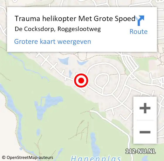 Locatie op kaart van de 112 melding: Trauma helikopter Met Grote Spoed Naar De Cocksdorp, Roggeslootweg op 5 september 2022 20:37