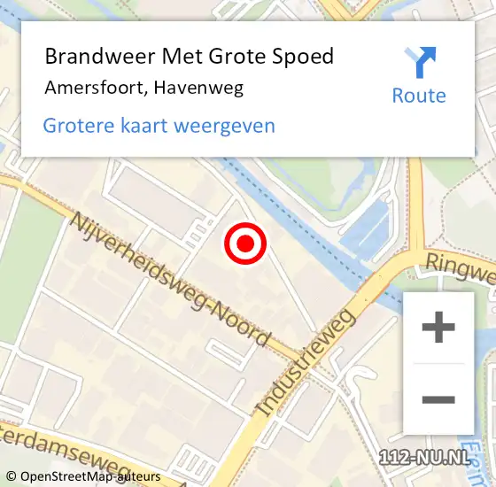 Locatie op kaart van de 112 melding: Brandweer Met Grote Spoed Naar Amersfoort, Havenweg op 5 september 2022 21:00