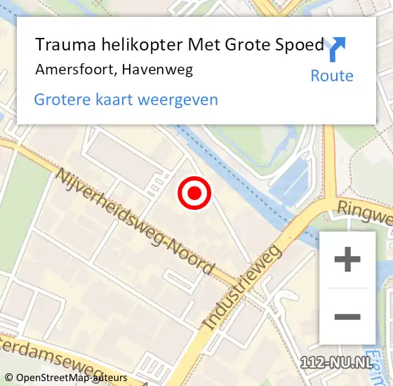 Locatie op kaart van de 112 melding: Trauma helikopter Met Grote Spoed Naar Amersfoort, Havenweg op 5 september 2022 21:01