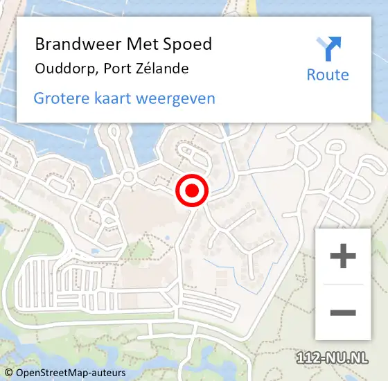 Locatie op kaart van de 112 melding: Brandweer Met Spoed Naar Ouddorp, Port Zélande op 5 september 2022 21:16