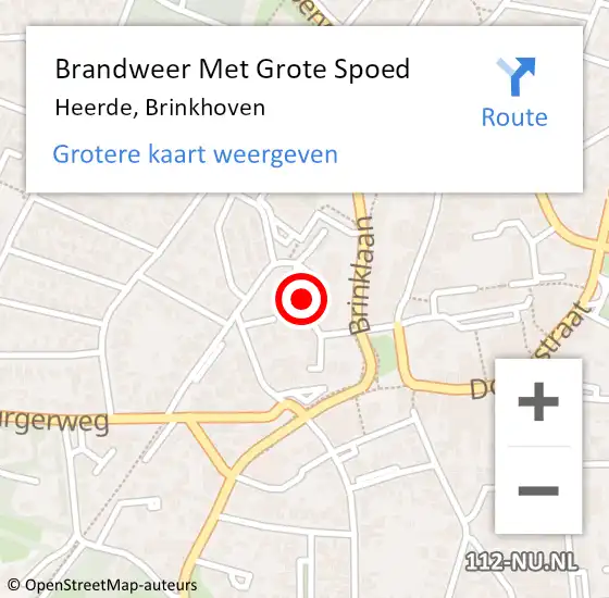 Locatie op kaart van de 112 melding: Brandweer Met Grote Spoed Naar Heerde, Brinkhoven op 5 september 2022 21:24