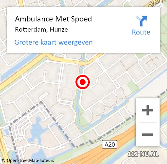 Locatie op kaart van de 112 melding: Ambulance Met Spoed Naar Rotterdam, Hunze op 5 september 2022 22:17