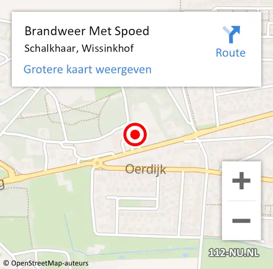 Locatie op kaart van de 112 melding: Brandweer Met Spoed Naar Schalkhaar, Wissinkhof op 5 september 2022 22:21