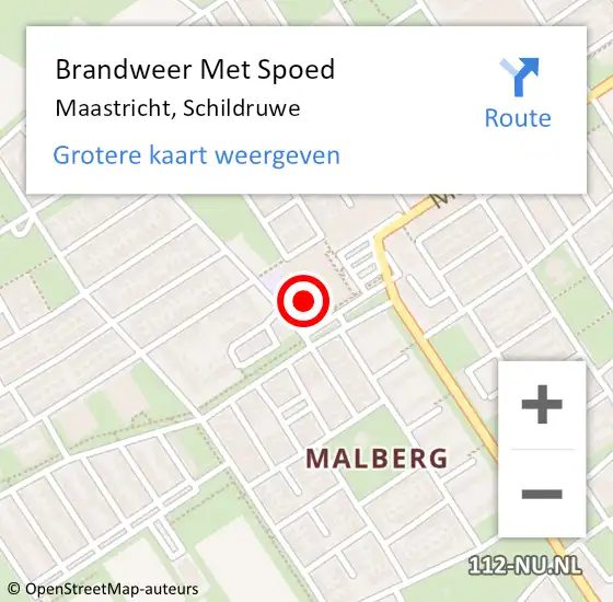 Locatie op kaart van de 112 melding: Brandweer Met Spoed Naar Maastricht, Schildruwe op 5 september 2022 23:06