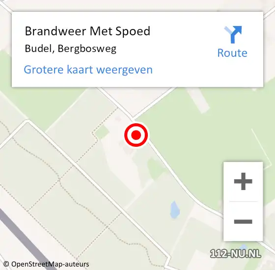 Locatie op kaart van de 112 melding: Brandweer Met Spoed Naar Budel, Bergbosweg op 5 september 2022 23:06