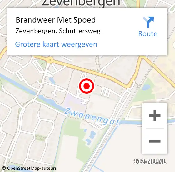 Locatie op kaart van de 112 melding: Brandweer Met Spoed Naar Zevenbergen, Schuttersweg op 5 september 2022 23:23