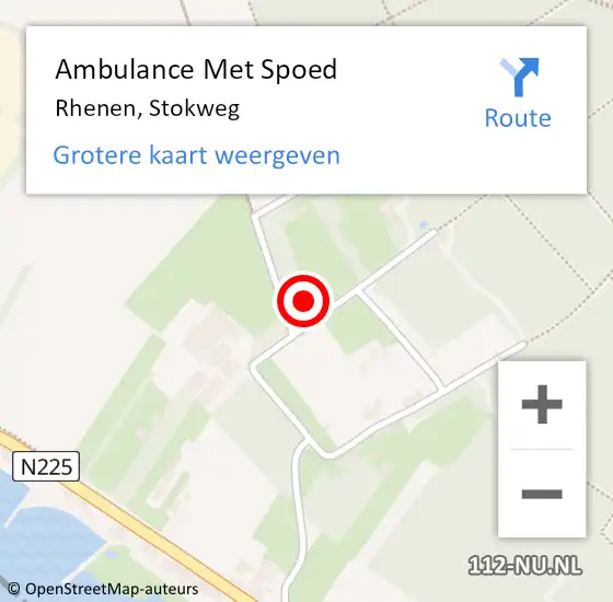 Locatie op kaart van de 112 melding: Ambulance Met Spoed Naar Rhenen, Stokweg op 6 september 2022 07:52