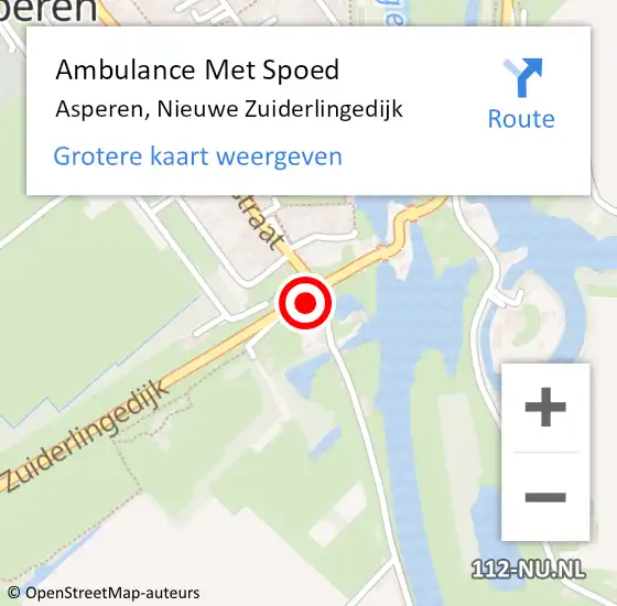 Locatie op kaart van de 112 melding: Ambulance Met Spoed Naar Asperen, Nieuwe Zuiderlingedijk op 6 september 2022 08:23