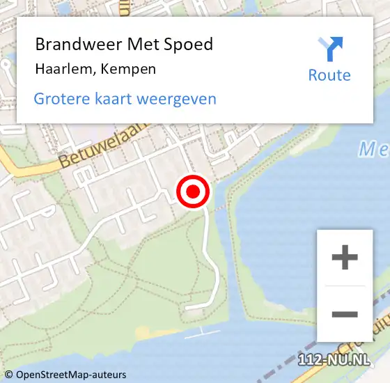 Locatie op kaart van de 112 melding: Brandweer Met Spoed Naar Haarlem, Kempen op 6 september 2022 08:49