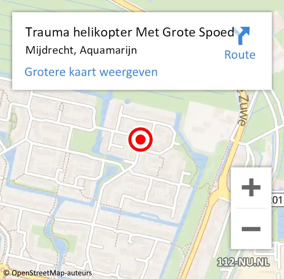Locatie op kaart van de 112 melding: Trauma helikopter Met Grote Spoed Naar Mijdrecht, Aquamarijn op 6 september 2022 09:10