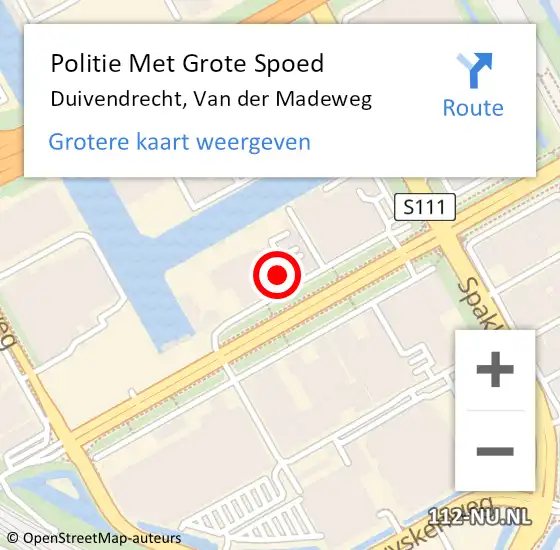 Locatie op kaart van de 112 melding: Politie Met Grote Spoed Naar Duivendrecht, Van der Madeweg op 6 september 2022 09:13