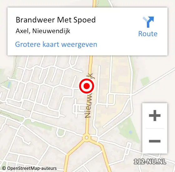 Locatie op kaart van de 112 melding: Brandweer Met Spoed Naar Axel, Nieuwendijk op 6 september 2022 09:32