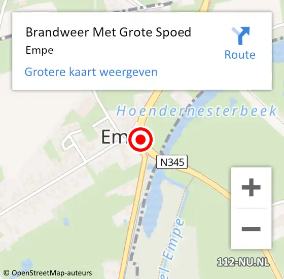 Locatie op kaart van de 112 melding: Brandweer Met Grote Spoed Naar Empe op 6 september 2022 09:41