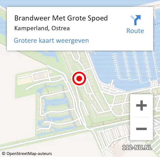 Locatie op kaart van de 112 melding: Brandweer Met Grote Spoed Naar Kamperland, Ostrea op 6 september 2022 10:08