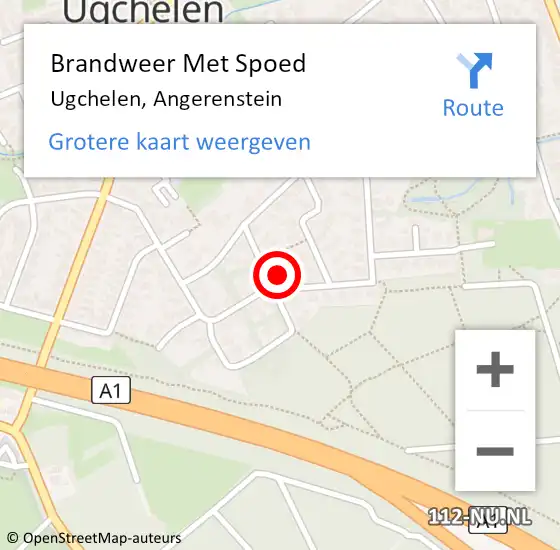 Locatie op kaart van de 112 melding: Brandweer Met Spoed Naar Ugchelen, Angerenstein op 28 juli 2014 15:53