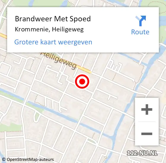 Locatie op kaart van de 112 melding: Brandweer Met Spoed Naar Krommenie, Heiligeweg op 6 september 2022 11:05