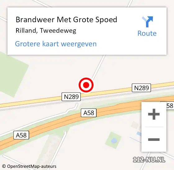 Locatie op kaart van de 112 melding: Brandweer Met Grote Spoed Naar Rilland, Tweedeweg op 6 september 2022 11:15