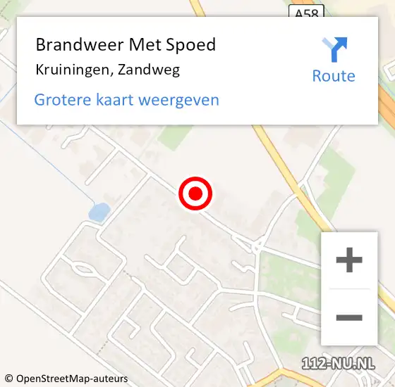 Locatie op kaart van de 112 melding: Brandweer Met Spoed Naar Kruiningen, Zandweg op 6 september 2022 11:19