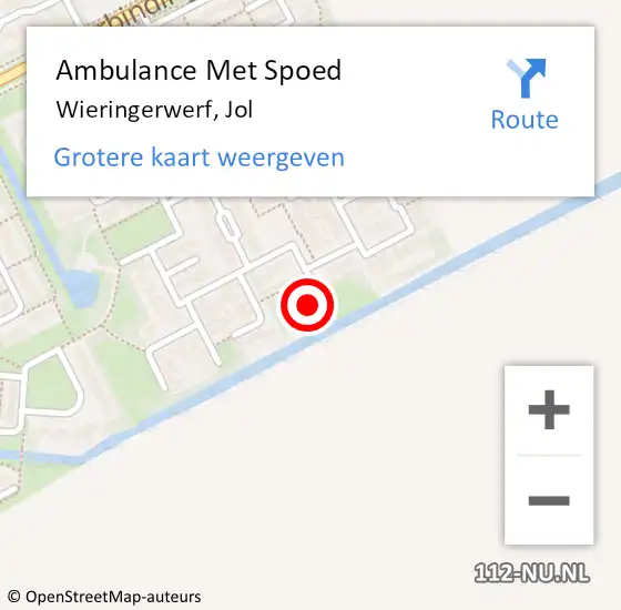 Locatie op kaart van de 112 melding: Ambulance Met Spoed Naar Wieringerwerf, Jol op 6 september 2022 12:30