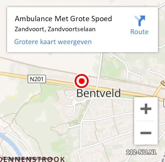 Locatie op kaart van de 112 melding: Ambulance Met Grote Spoed Naar Zandvoort, Zandvoortselaan op 6 september 2022 12:32