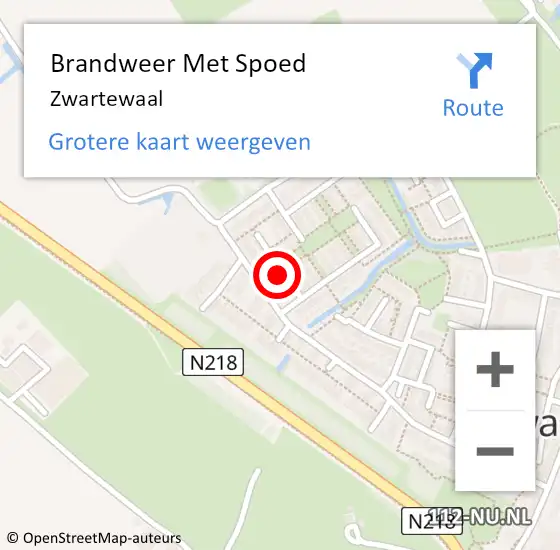 Locatie op kaart van de 112 melding: Brandweer Met Spoed Naar Zwartewaal op 6 september 2022 13:25
