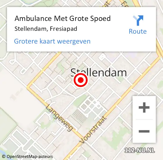 Locatie op kaart van de 112 melding: Ambulance Met Grote Spoed Naar Stellendam, Fresiapad op 6 september 2022 14:05