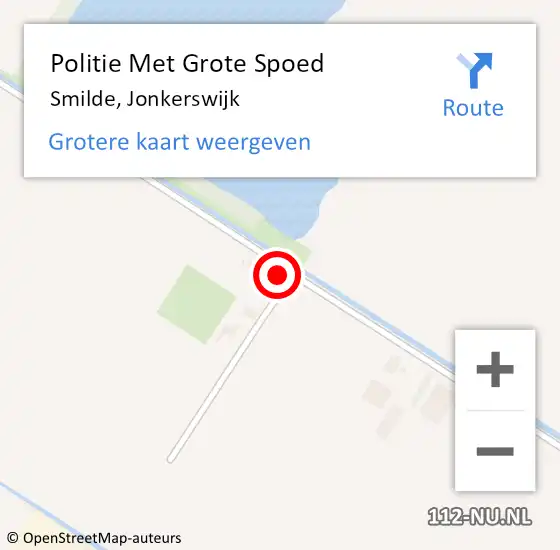 Locatie op kaart van de 112 melding: Politie Met Grote Spoed Naar Smilde, Jonkerswijk op 6 september 2022 14:43